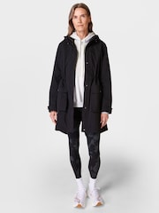 Sweaty Betty Black Stride Waterproof Parka - Image 3 of 11
