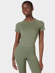 Sweaty Betty Grey All Day Cropped T-Shirt - Image 1 of 7