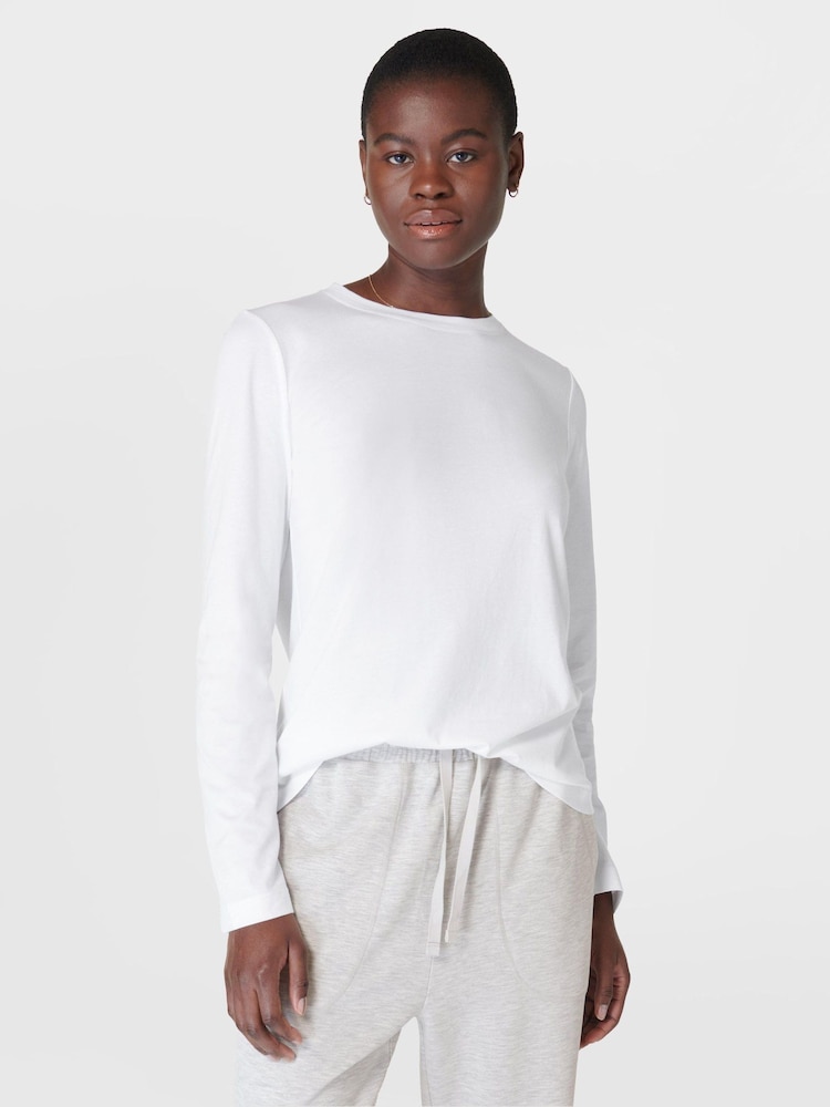 Sweaty Betty White Essential Long Sleeve T-Shirt - Image 1 of 7