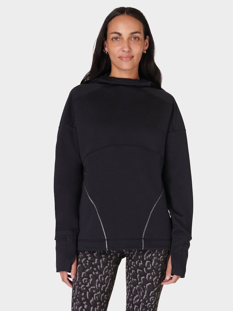 Sweaty Betty Black Tempo Train Hoodie - Image 1 of 8