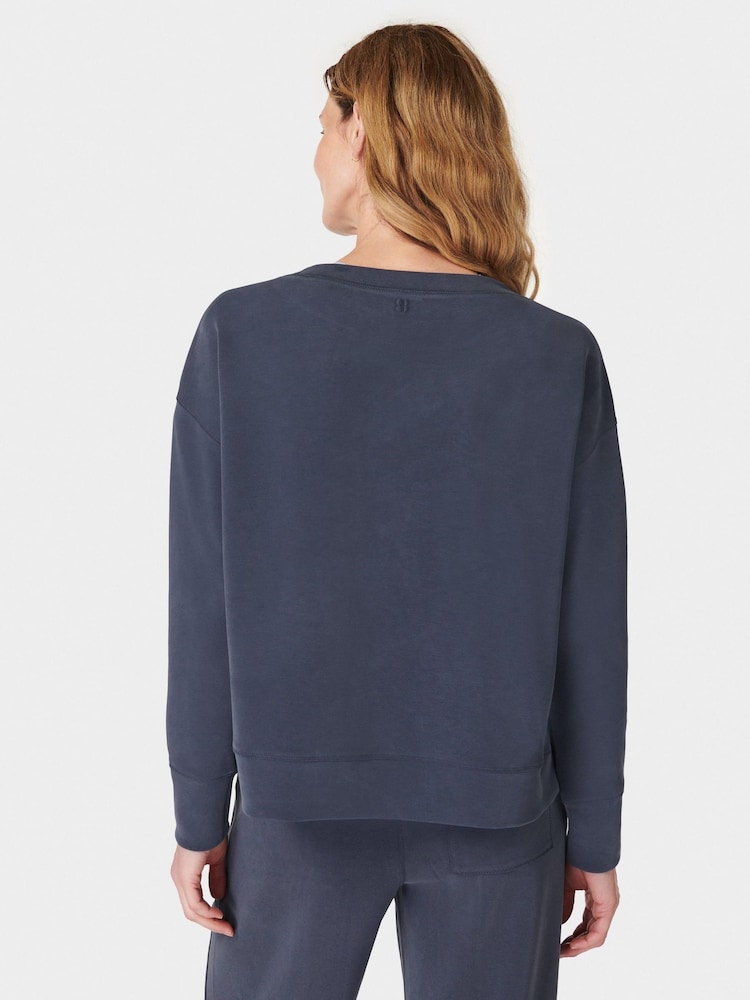 Sweaty Betty Blue Sand Wash Pullover Sweat Shirt - Image 2 of 6