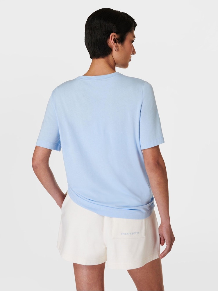 Sweaty Betty Blue Essential Crew Neck T-Shirt - Image 2 of 6 Sweaty Betty Blue Essential Crew Neck T-Shirt - Image 2 of 6