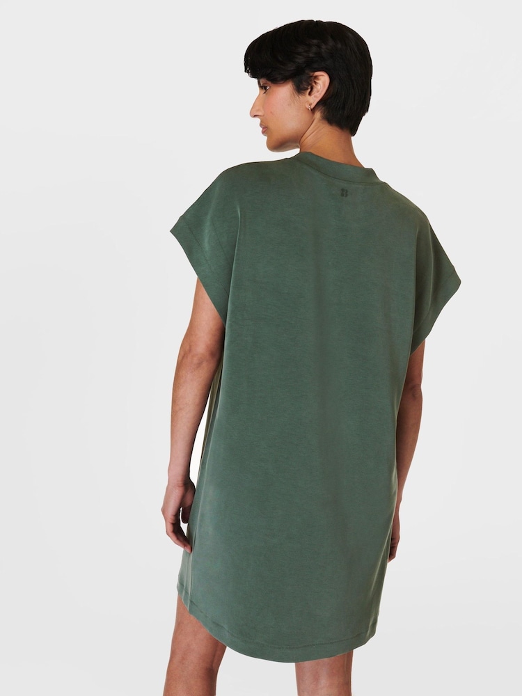 Sweaty Betty Green Sand Wash Cloud Weight Dress - Image 2 of 6