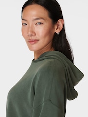Sweaty Betty Green Sand Wash Cloud Weight Crop Hoodie - Image 3 of 6