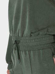 Sweaty Betty Green Sand Wash Cloud Weight Crop Hoodie - Image 5 of 6
