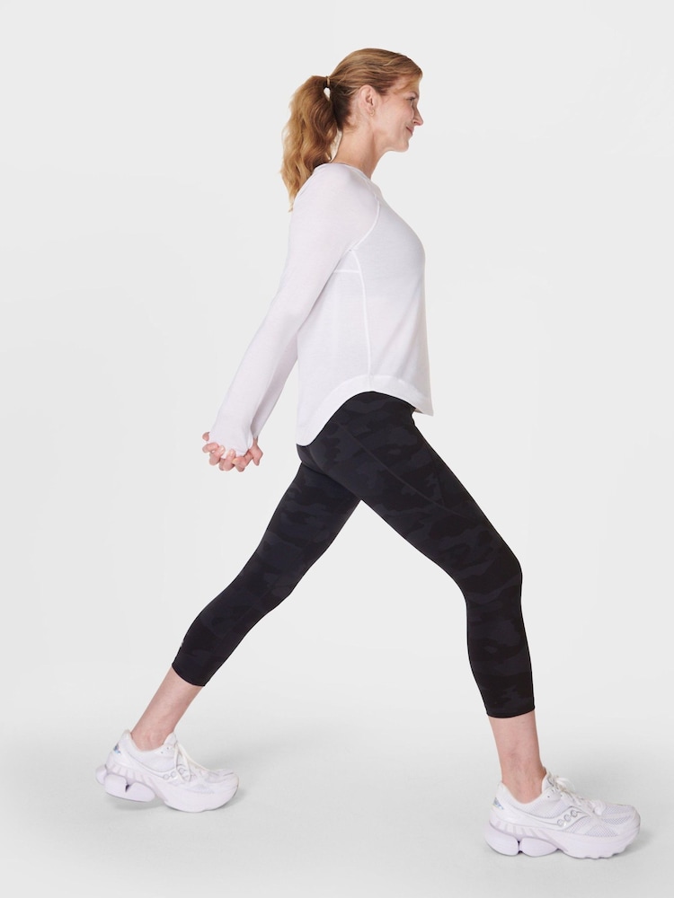 Sweaty Betty Black Power Cropped Workout Leggings - Image 3 of 7