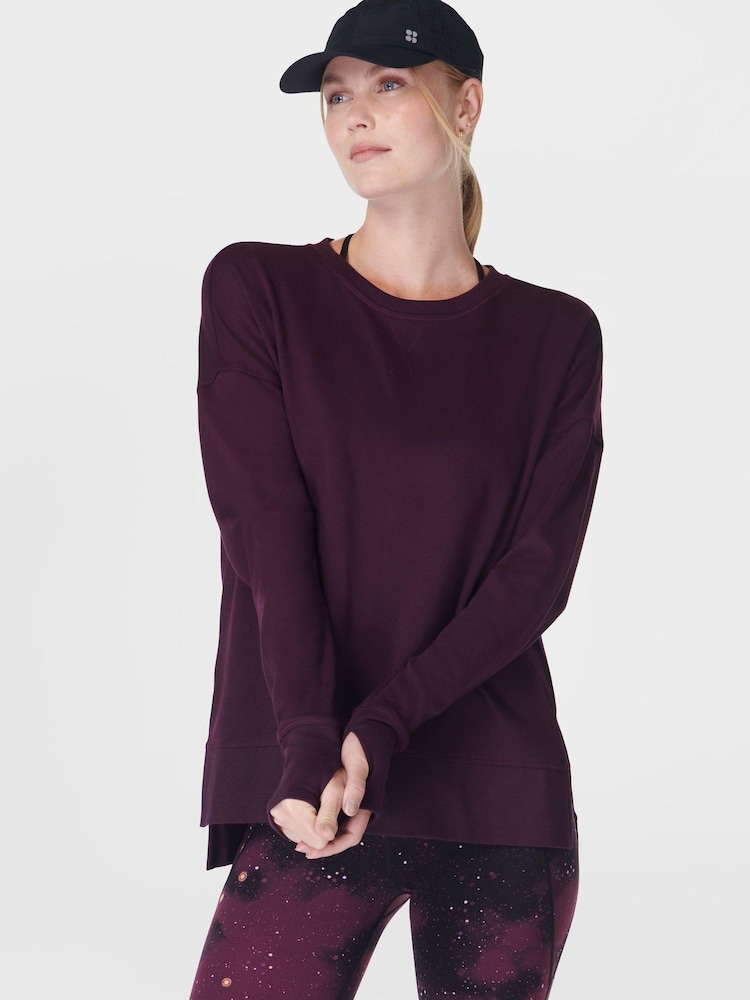Sweaty Betty Light Purple After Class Longline Sweatshirt - Image 3 of 7