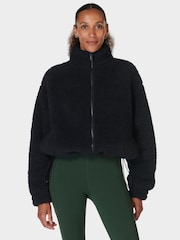 Sweaty Betty Black Black Canyon Fleece Zip-Up Sweatshirt - Image 1 of 7