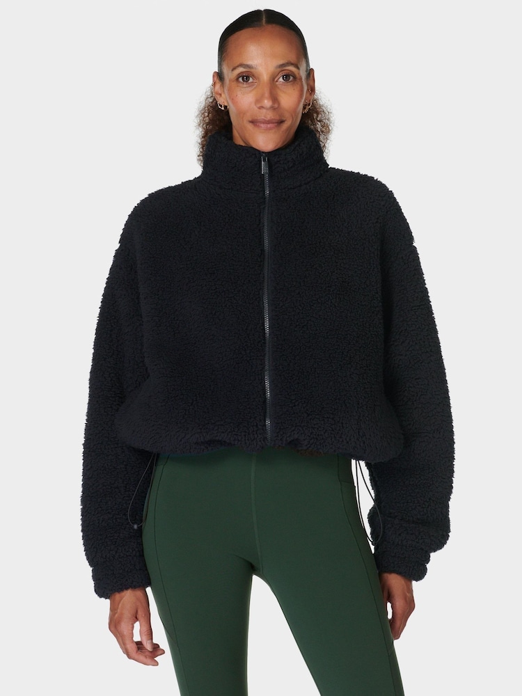Sweaty Betty Black Black Canyon Fleece Zip-Up Sweatshirt - Image 1 of 7