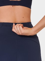 Sweaty Betty Blue Power 30" Workout Boot Cut Trousers Wrap Waist - Image 6 of 9