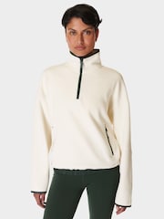 Sweaty Betty Cream Mallow Half Zip Pullover Sweat Top - Image 1 of 8
