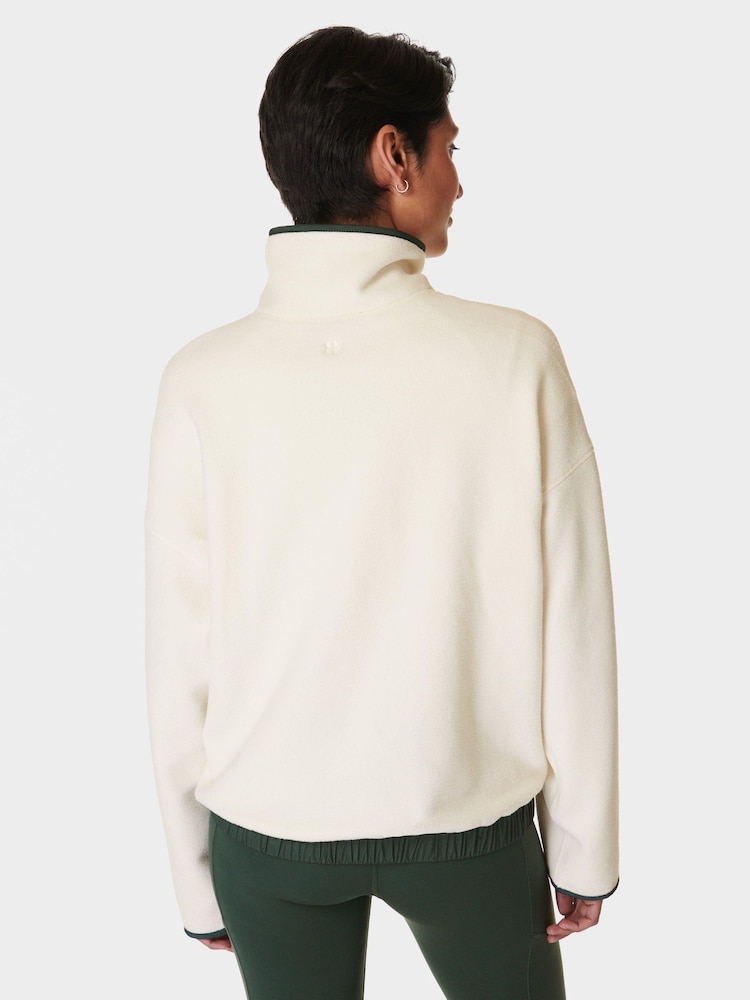 Sweaty Betty Cream Mallow Half Zip Pullover Sweat Top - Image 2 of 8