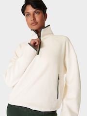 Sweaty Betty Cream Mallow Half Zip Pullover Sweat Top - Image 4 of 8