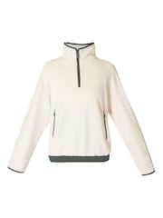 Sweaty Betty Cream Mallow Half Zip Pullover Sweat Top - Image 8 of 8