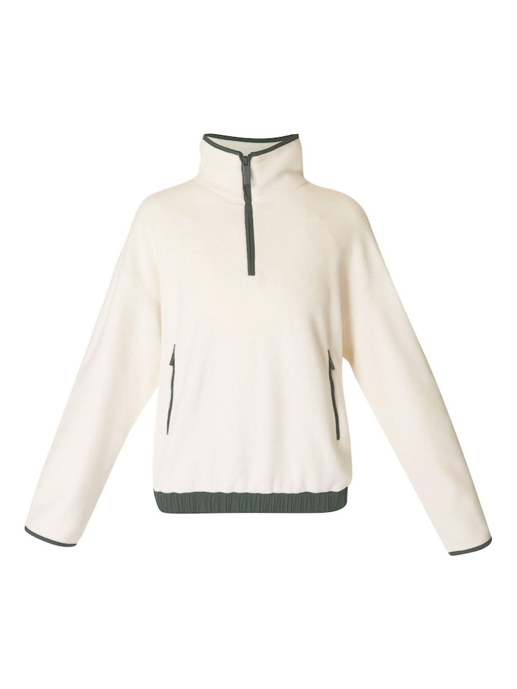 Sweaty Betty Cream Mallow Half Zip Pullover Sweat Top - Image 8 of 8