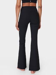 Sweaty Betty Black Glow Flex Rib Flare Trousers - Image 2 of 7