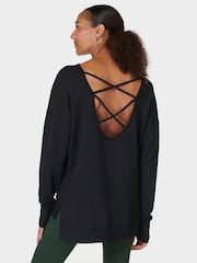 Sweaty Betty Black After Class Cross Back Sweatshirt - Image 2 of 7