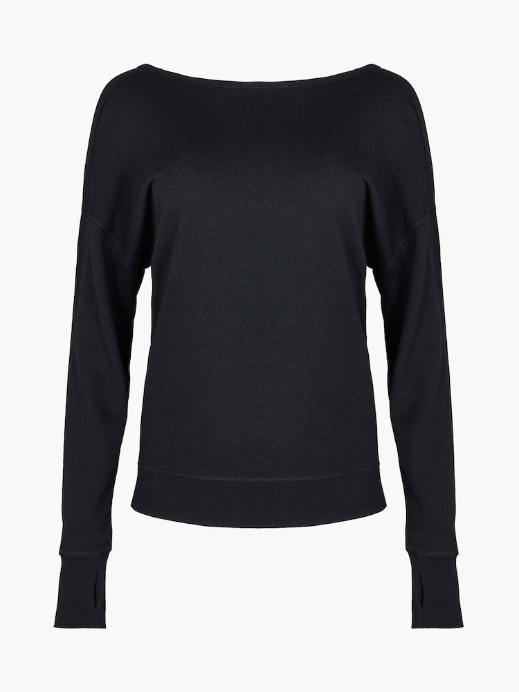 Sweaty Betty Black After Class Cross Back Sweatshirt - Image 7 of 7