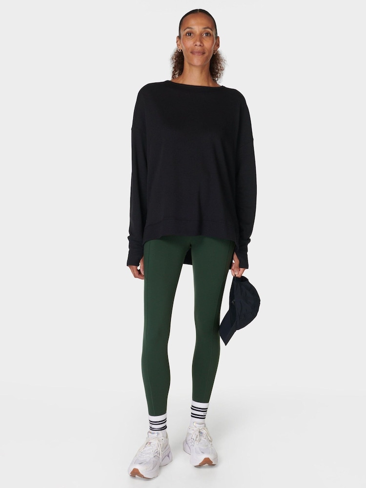 Sweaty Betty Black After Class Cross Back Sweatshirt - Image 9 of 9