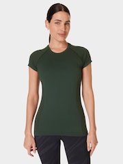 Sweaty Betty Green Athlete Seamless Workout T-Shirt - Image 1 of 7