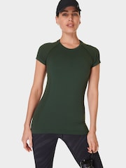 Sweaty Betty Green Athlete Seamless Workout T-Shirt - Image 3 of 7
