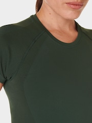 Sweaty Betty Green Athlete Seamless Workout T-Shirt - Image 5 of 7