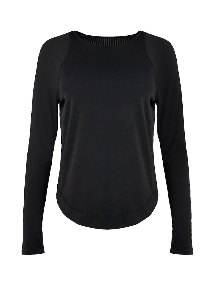 Sweaty Betty Black Breathe Easy Long Sleeve Top - Image 8 of 8