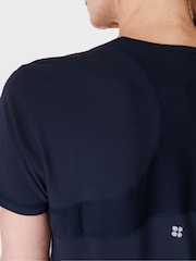 Sweaty Betty Blue Chrome Breathe Easy T-Shirt - Image 5 of 6