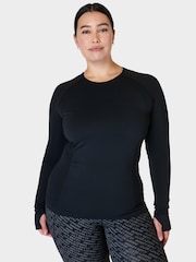 Sweaty Betty Black Athlete Seamless Workout Long Sleeve Top - Image 1 of 7