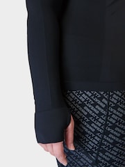 Sweaty Betty Black Athlete Seamless Workout Long Sleeve Top - Image 6 of 7