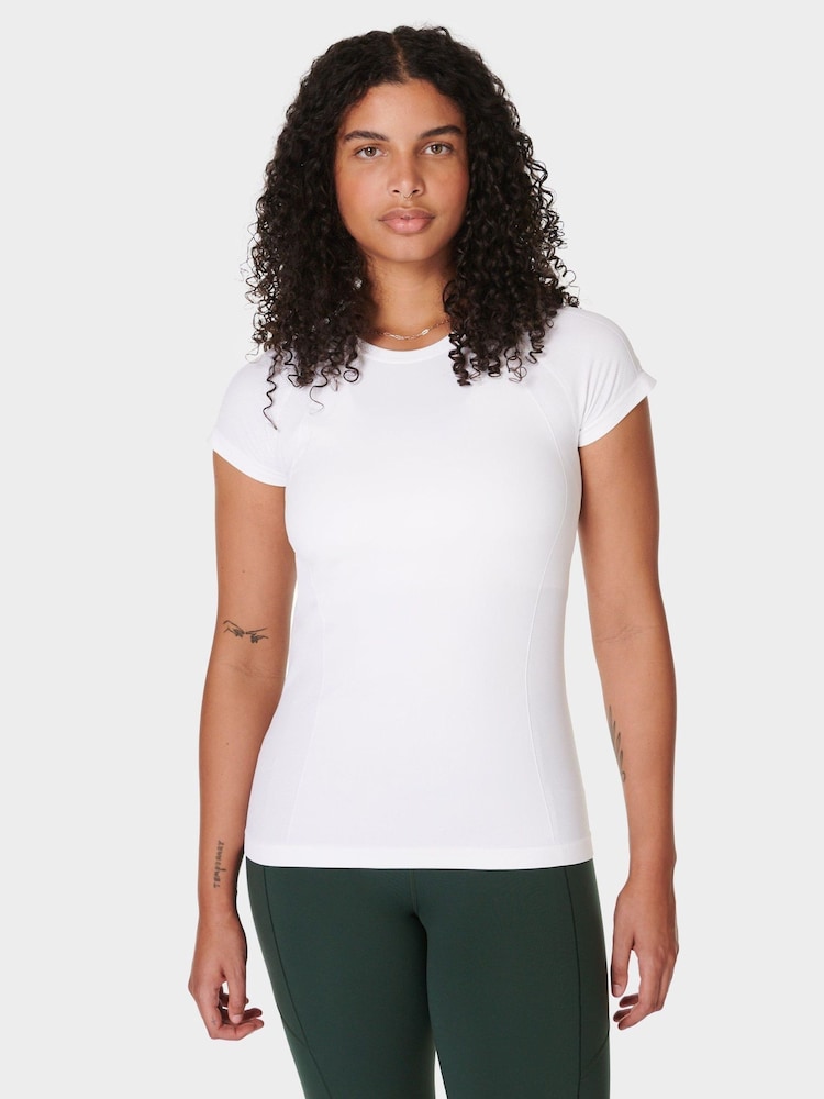 Sweaty Betty White Athlete Seamless Workout T-Shirt - Image 1 of 10