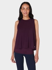 Sweaty Betty Purple Soft Flow Double Up Bra Tank - Image 3 of 8