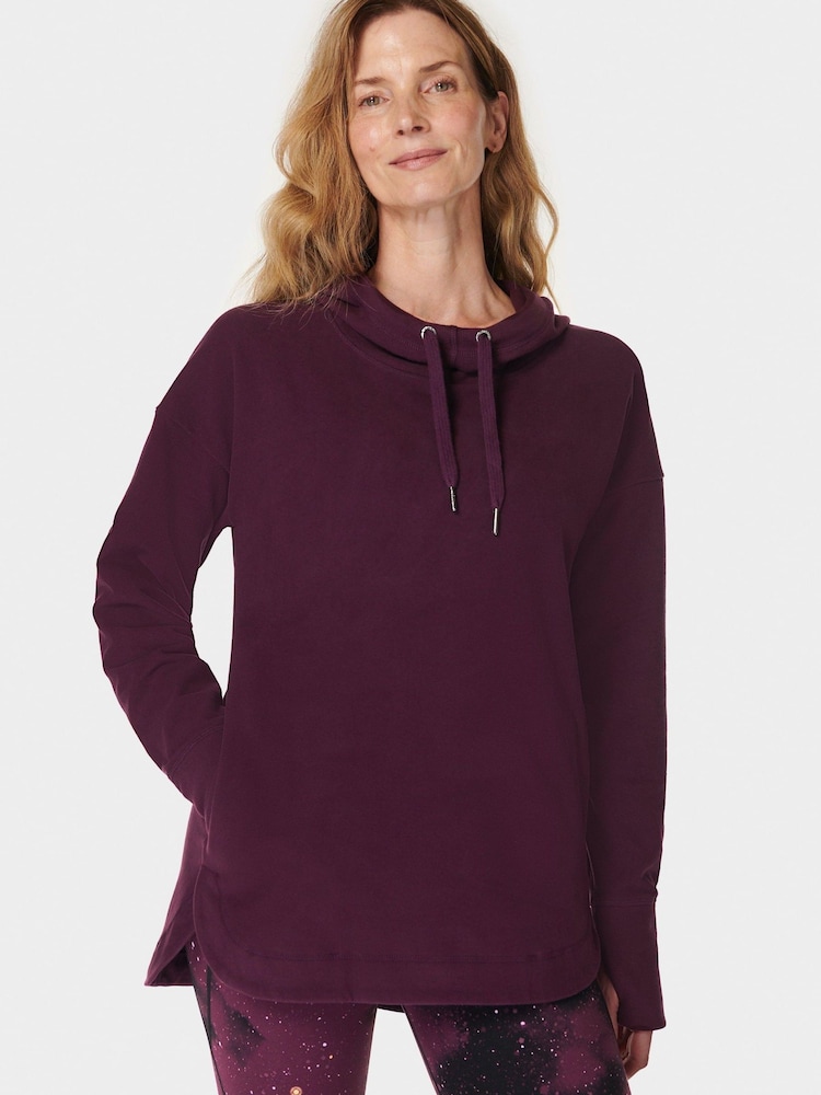 Sweaty Betty Purple Escape Luxe Fleece Hoodie - Image 3 of 7