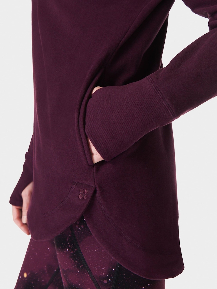 Sweaty Betty Purple Escape Luxe Fleece Hoodie - Image 6 of 7