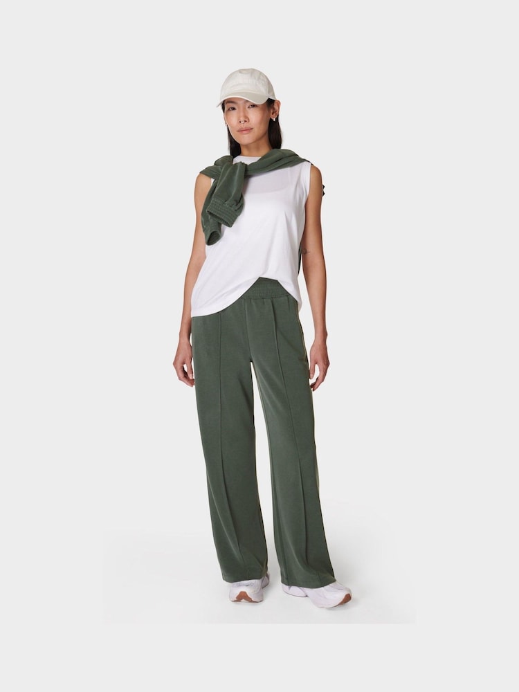 Sweaty Betty Green Sand Wash Cloud Weight Trackpants - Image 1 of 7