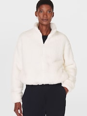 Sweaty Betty White Canyon Fleece Zip-Up Sweat Top - Image 3 of 7
