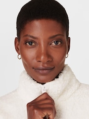 Sweaty Betty White Canyon Fleece Zip-Up Sweat Top - Image 5 of 7