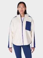 Sweaty Betty White Roam Borg Zip Up Hoodie - Image 1 of 7