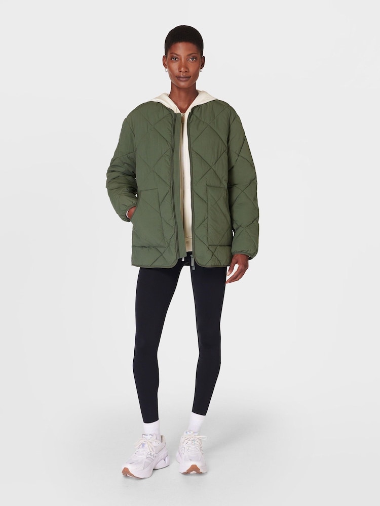 Sweaty Betty Green On The Move Quilted Jacket - Image 3 of 7