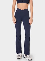 Sweaty Betty Blue Power 32 Workout Boot Cut Trouser Wrap Waist - Image 1 of 8