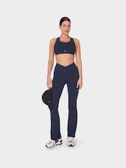 Sweaty Betty Blue Power 32 Workout Boot Cut Trouser Wrap Waist - Image 3 of 8