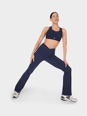 Sweaty Betty Blue Power 32 Workout Boot Cut Trouser Wrap Waist - Image 4 of 8