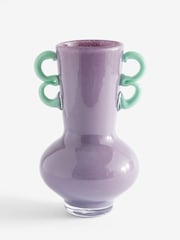 Purple Glass Wiggle Handle Vase - Image 4 of 5