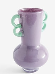 Purple Glass Wiggle Handle Vase - Image 5 of 5