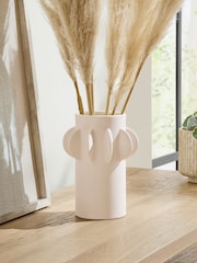 Natural Ceramic Scandi Disk Small Vase - Image 1 of 5