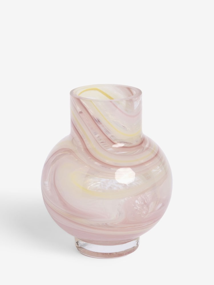 Pink Swirl Glass Vase - Image 3 of 4