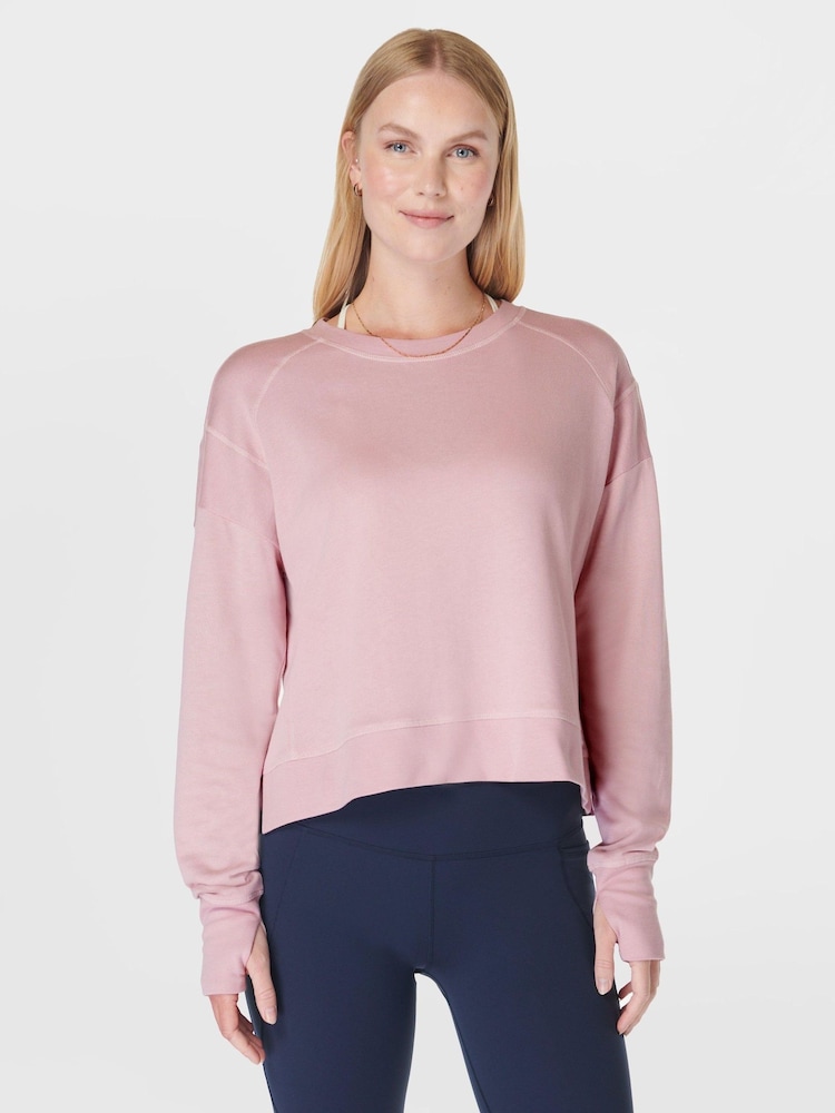 Sweaty Betty Pink After Class Crop Sweatshirt - Image 1 of 7