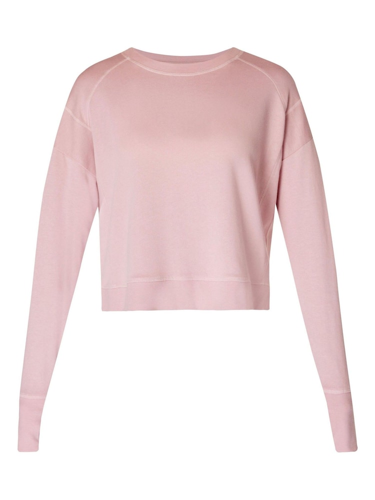 Sweaty Betty Pink After Class Crop Sweatshirt - Image 7 of 7