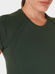 Sweaty Betty Green Athlete Seamless Workout T-Shirt - Image 5 of 7