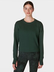 Sweaty Betty Green After Class Crop Sweatshirt - Image 1 of 6